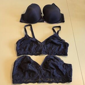 Savage X Elegant Bra & Black Lace Bralette Set